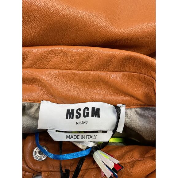 Msgm Faux-Leather Shirt Dress Size 44 - NWT - Picture 4 of 5